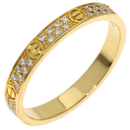 CARTIER mini love ring pave diamond #49 Ring K18 Yellow Gold Ladies [Used]