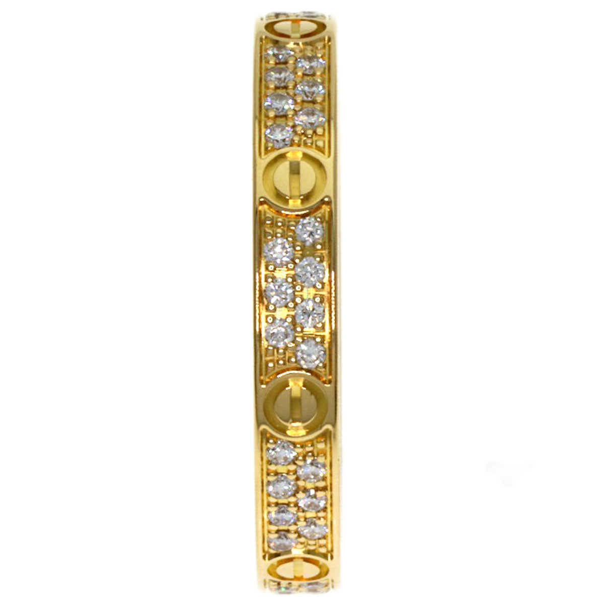 CARTIER mini love ring pave diamond #49 Ring K18 Yellow Gold Ladies [Used]