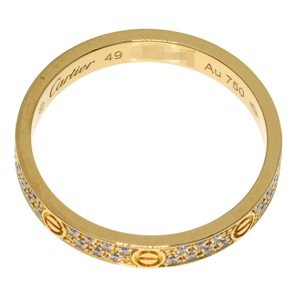 CARTIER mini love ring pave diamond #49 Ring K18 Yellow Gold Ladies [Used]