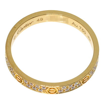 CARTIER mini love ring pave diamond #49 Ring K18 Yellow Gold Ladies [Used]