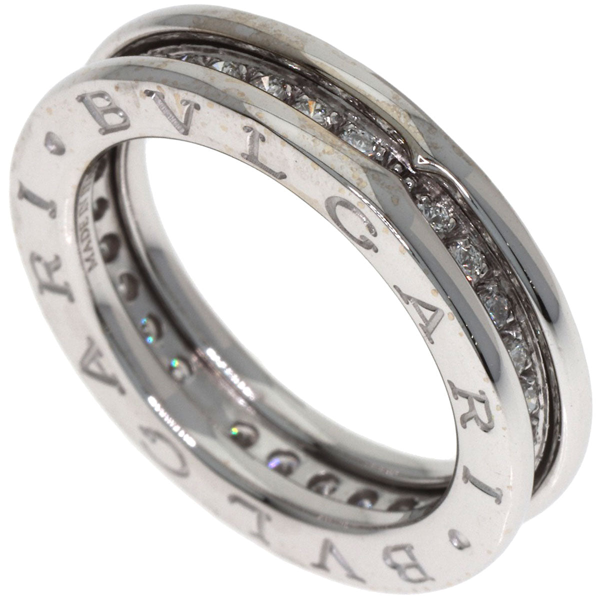 BVLGARI B.zero1 1-band Diamond XS #50 Ring K18 White Gold Ladies [Used]