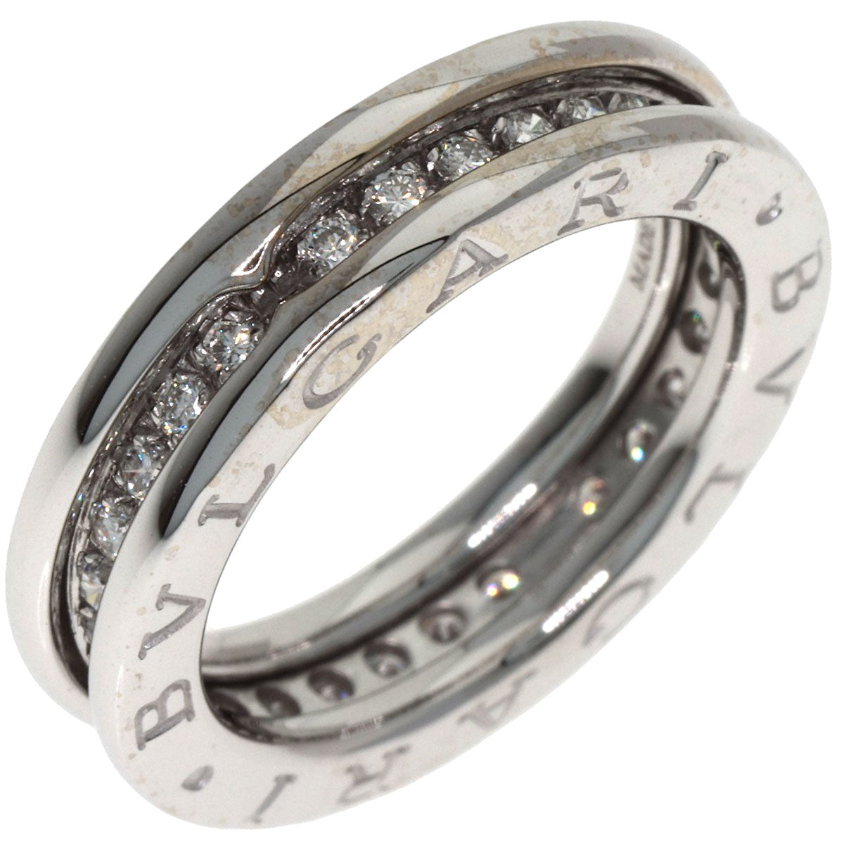 BVLGARI B.zero1 1-band Diamond XS #50 Ring K18 White Gold Ladies [Used]