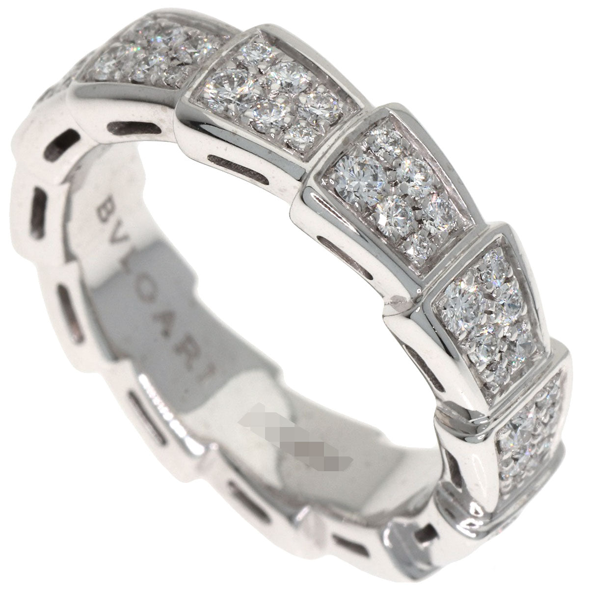 BVLGARI Serpenti Full Eternity Diamond #51 Ring K18 White Gold Ladies [Used]