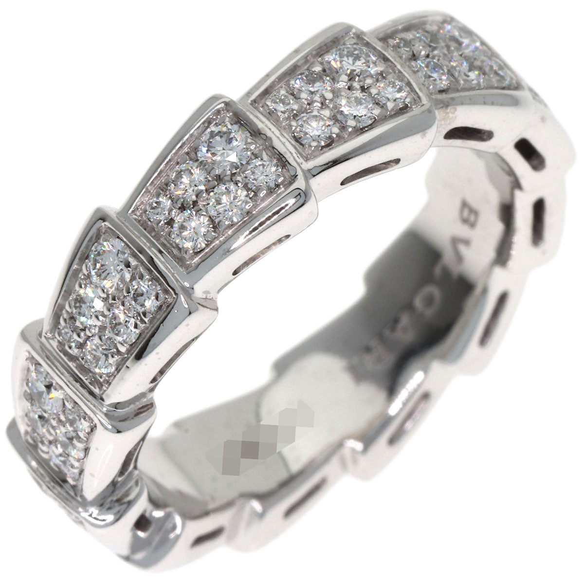 BVLGARI Serpenti Full Eternity Diamond #51 Ring K18 White Gold Ladies [Used]