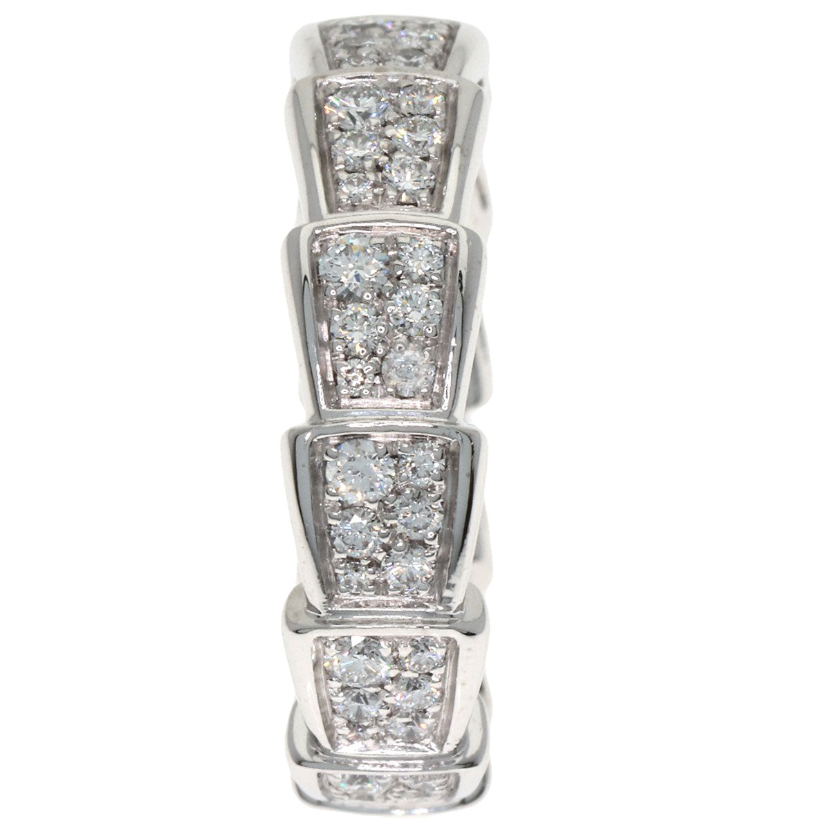 BVLGARI Serpenti Full Eternity Diamond #51 Ring K18 White Gold Ladies [Used]