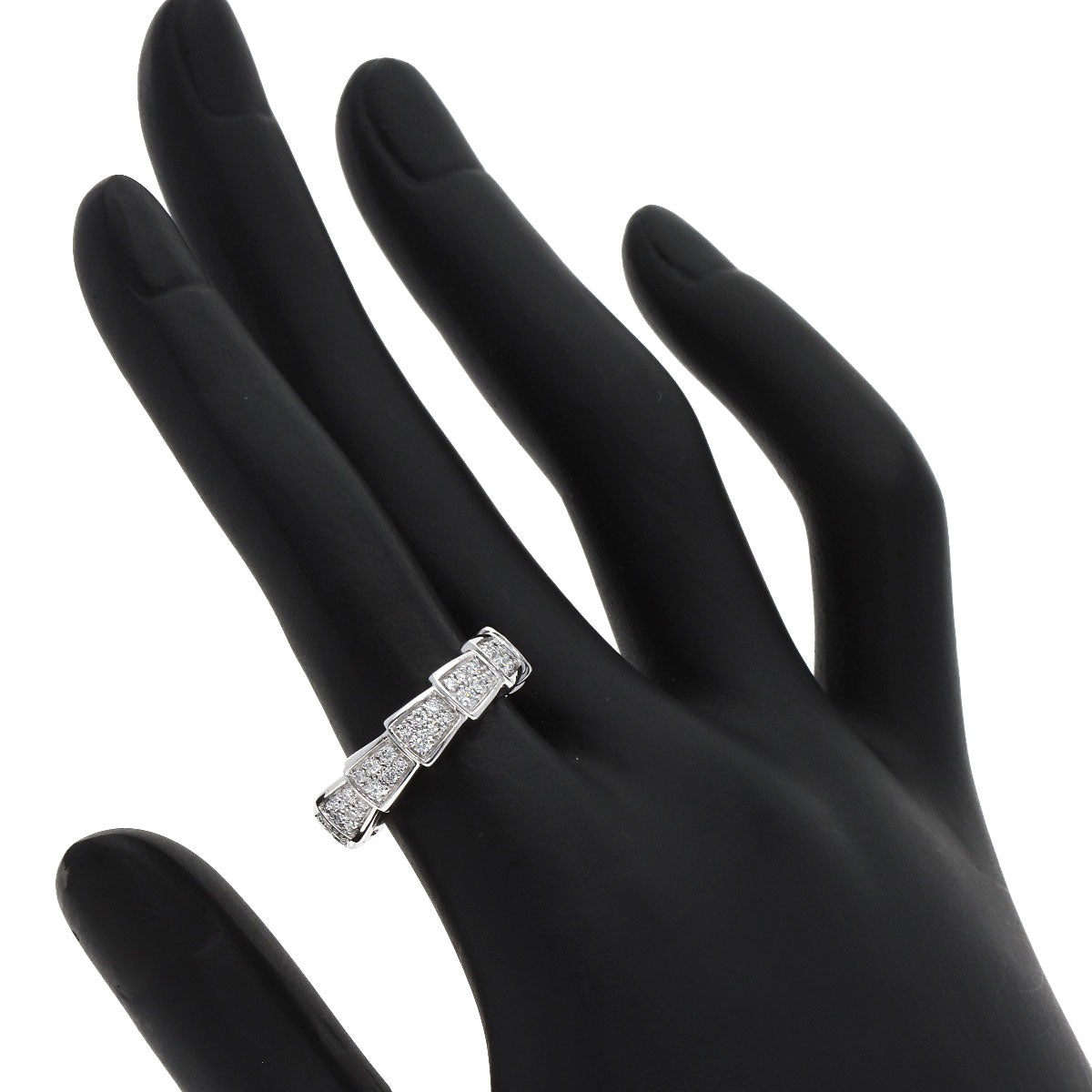 BVLGARI Serpenti Full Eternity Diamond #51 Ring K18 White Gold Ladies [Used]