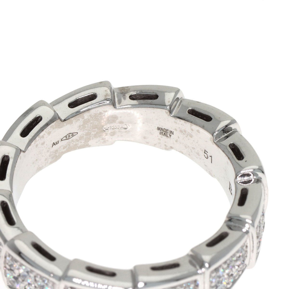 BVLGARI Serpenti Full Eternity Diamond #51 Ring K18 White Gold Ladies [Used]