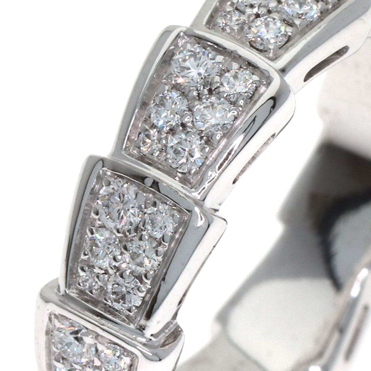 BVLGARI Serpenti Full Eternity Diamond #51 Ring K18 White Gold Ladies [Used]
