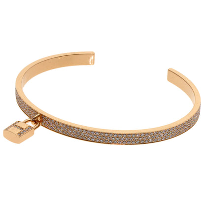 HERMES Kelly Clochette Full Diamond ST Size Bracelet K18 Pink Gold Ladies [Used]