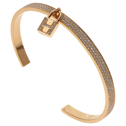 HERMES Kelly Clochette Full Diamond ST Size Bracelet K18 Pink Gold Ladies [Used]