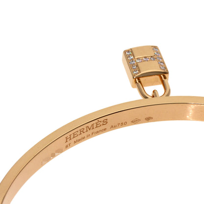 HERMES Kelly Clochette Full Diamond ST Size Bracelet K18 Pink Gold Ladies [Used]