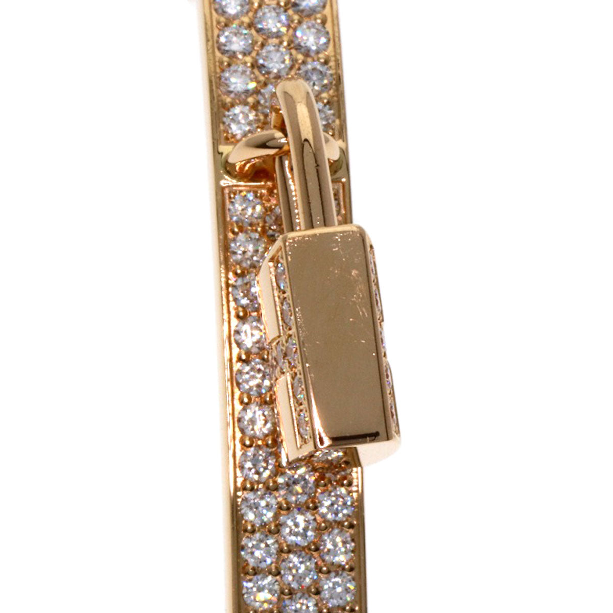 HERMES Kelly Clochette Full Diamond ST Size Bracelet K18 Pink Gold Ladies [Used]
