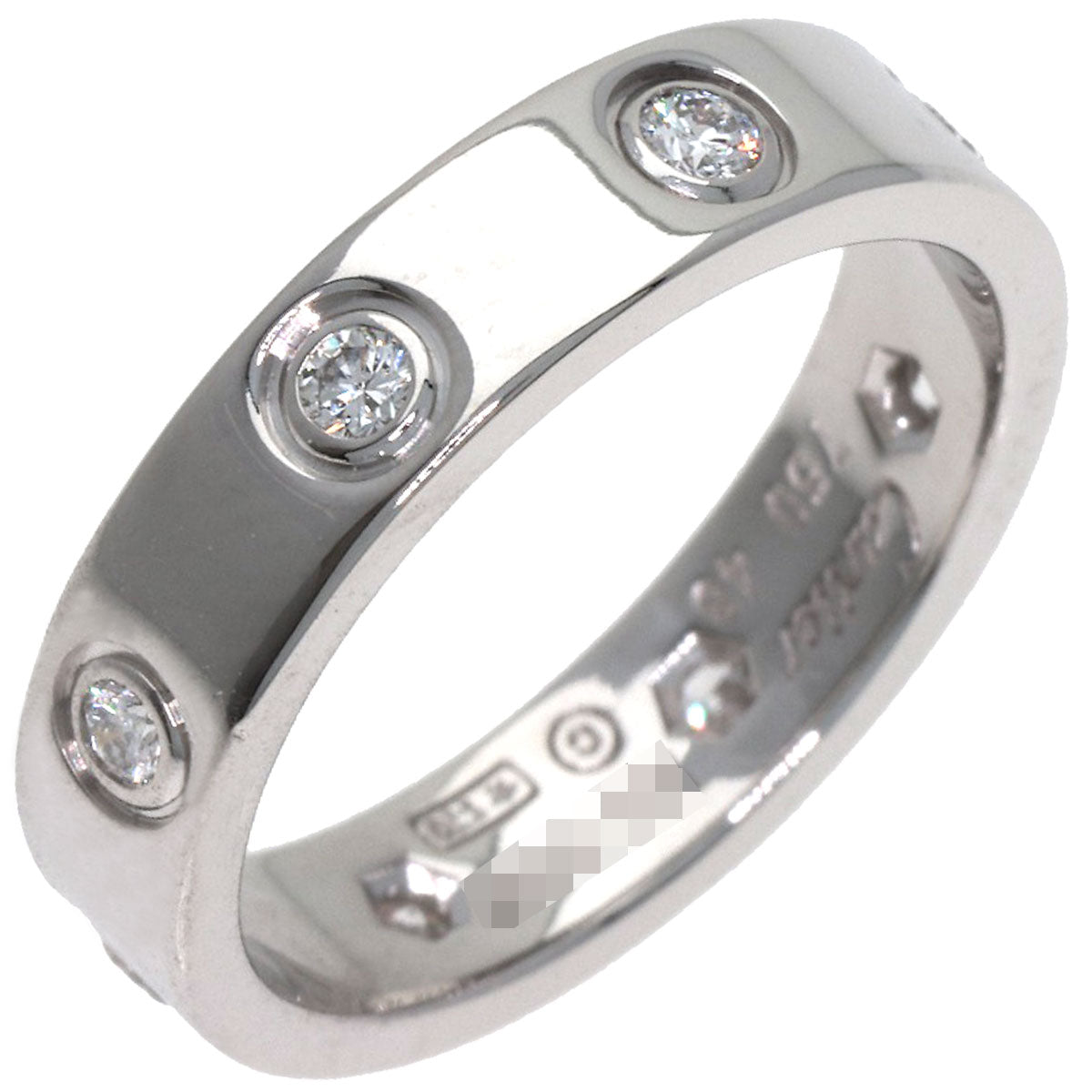 カルティエ ミニラブリング フルダイヤモンド#46 リング・指輪 K18ホワイトゴールド レディース 【中古】【CARTIER】