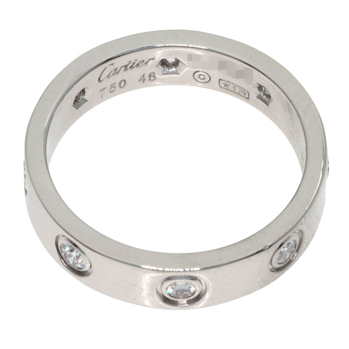 カルティエ ミニラブリング フルダイヤモンド#46 リング・指輪 K18ホワイトゴールド レディース 【中古】【CARTIER】