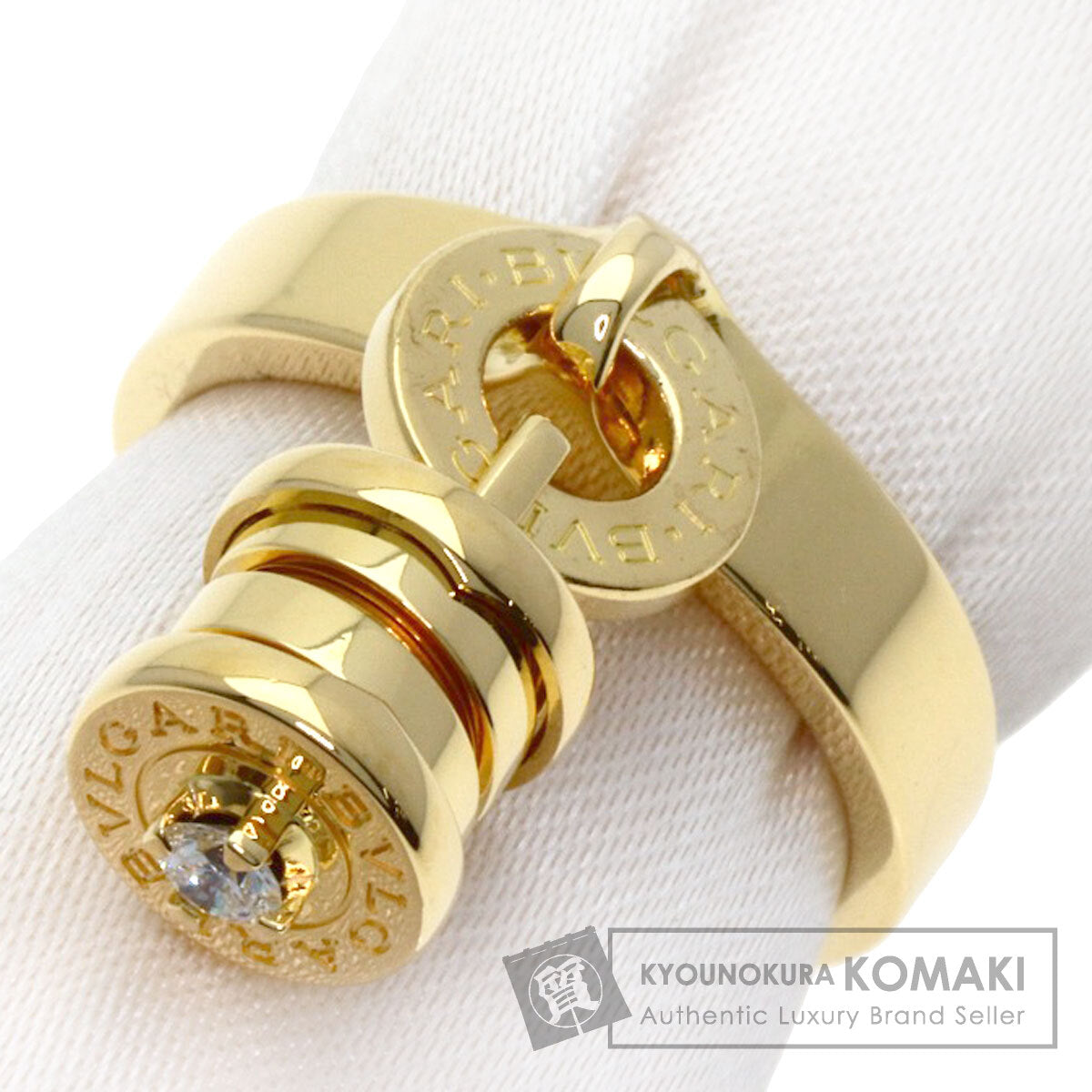 BVLGARI Element 1P Diamond Ring K18 Yellow Gold Ladies [Used]