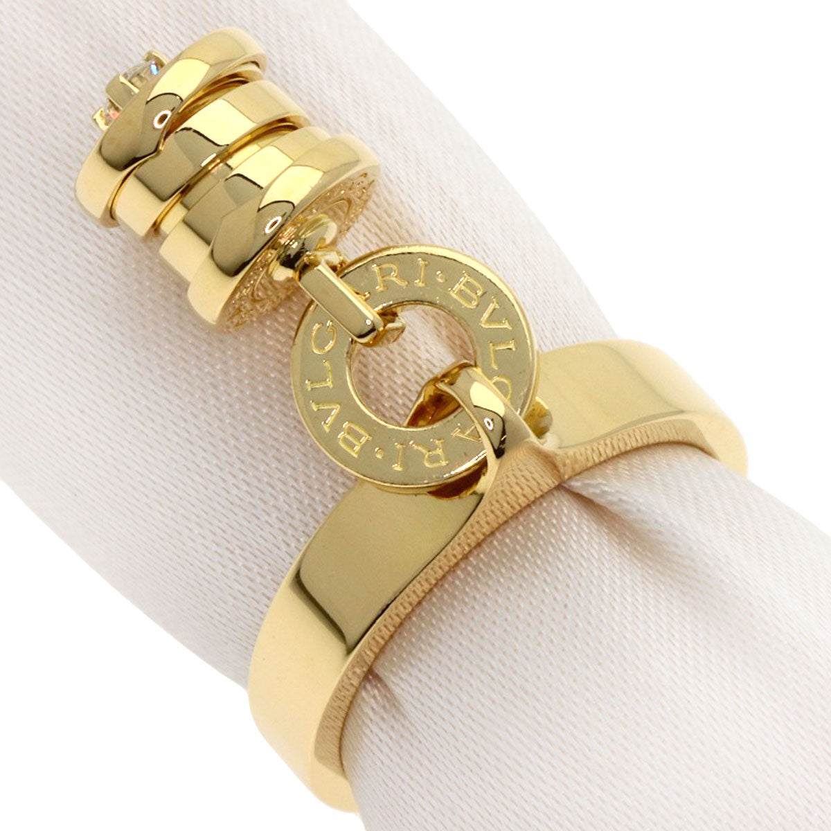 BVLGARI Element 1P Diamond Ring K18 Yellow Gold Ladies [Used]