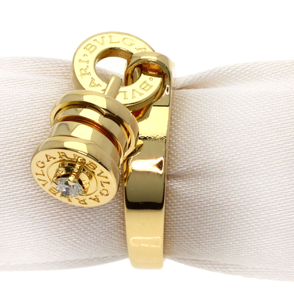 BVLGARI Element 1P Diamond Ring K18 Yellow Gold Ladies [Used]