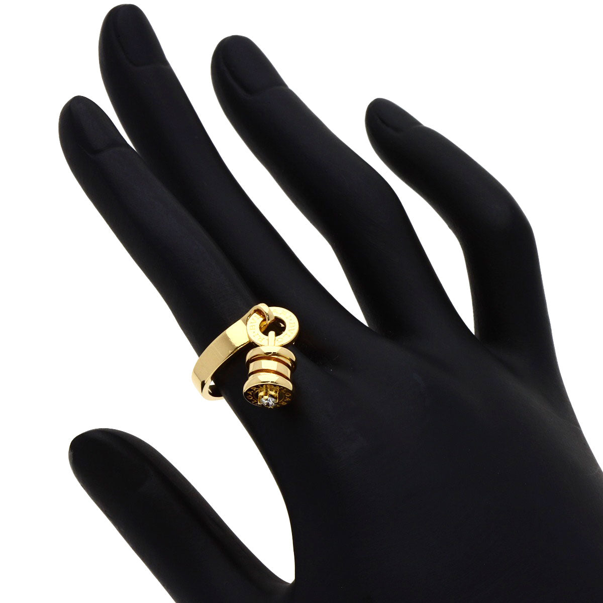 BVLGARI Element 1P Diamond Ring K18 Yellow Gold Ladies [Used]