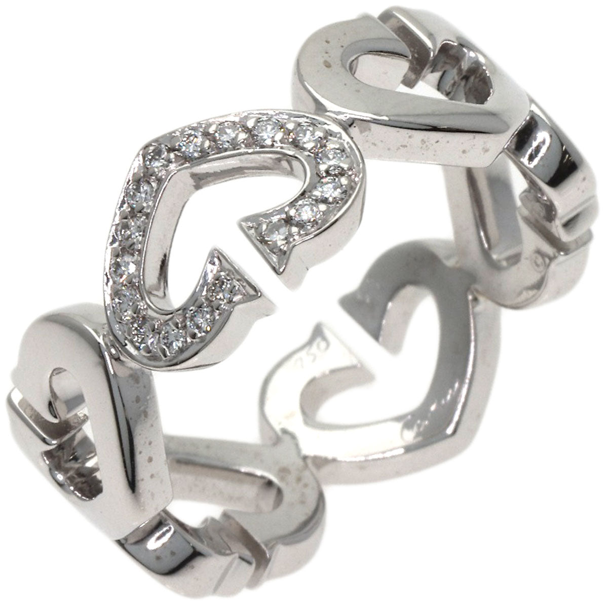 カルティエ Cハート1P ダイヤモンド #53 リング・指輪 K18ホワイトゴールド レディース 【中古】【CARTIER】