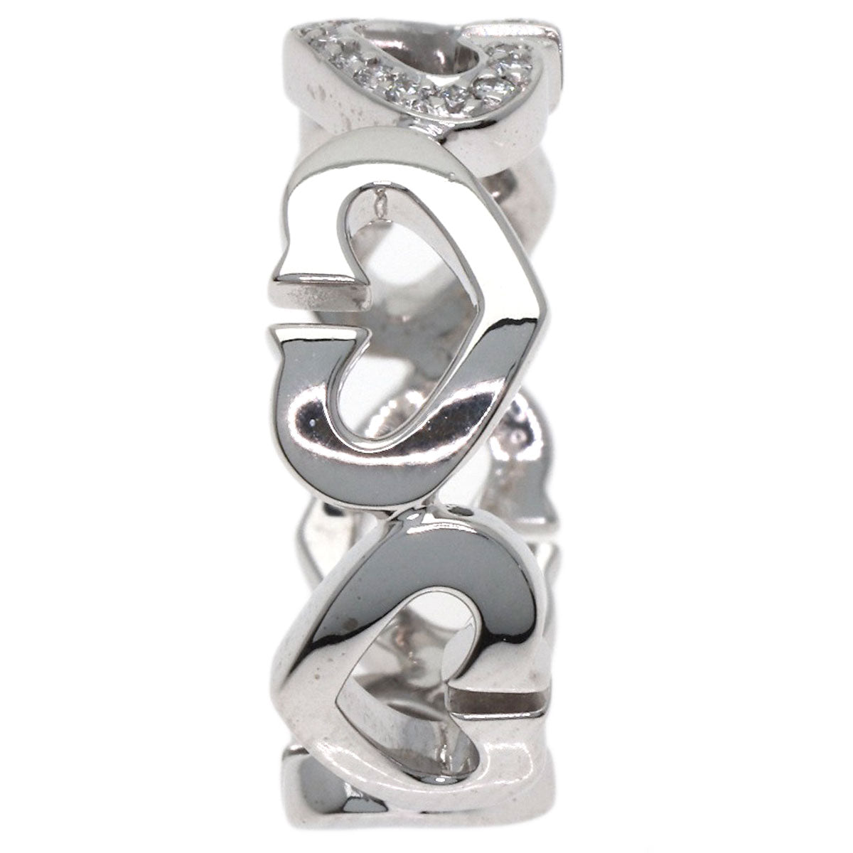 カルティエ Cハート1P ダイヤモンド #53 リング・指輪 K18ホワイトゴールド レディース 【中古】【CARTIER】