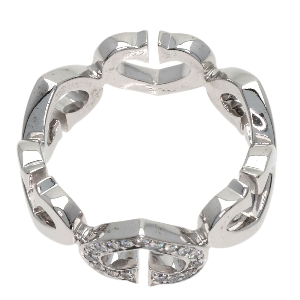 カルティエ Cハート1P ダイヤモンド #53 リング・指輪 K18ホワイトゴールド レディース 【中古】【CARTIER】