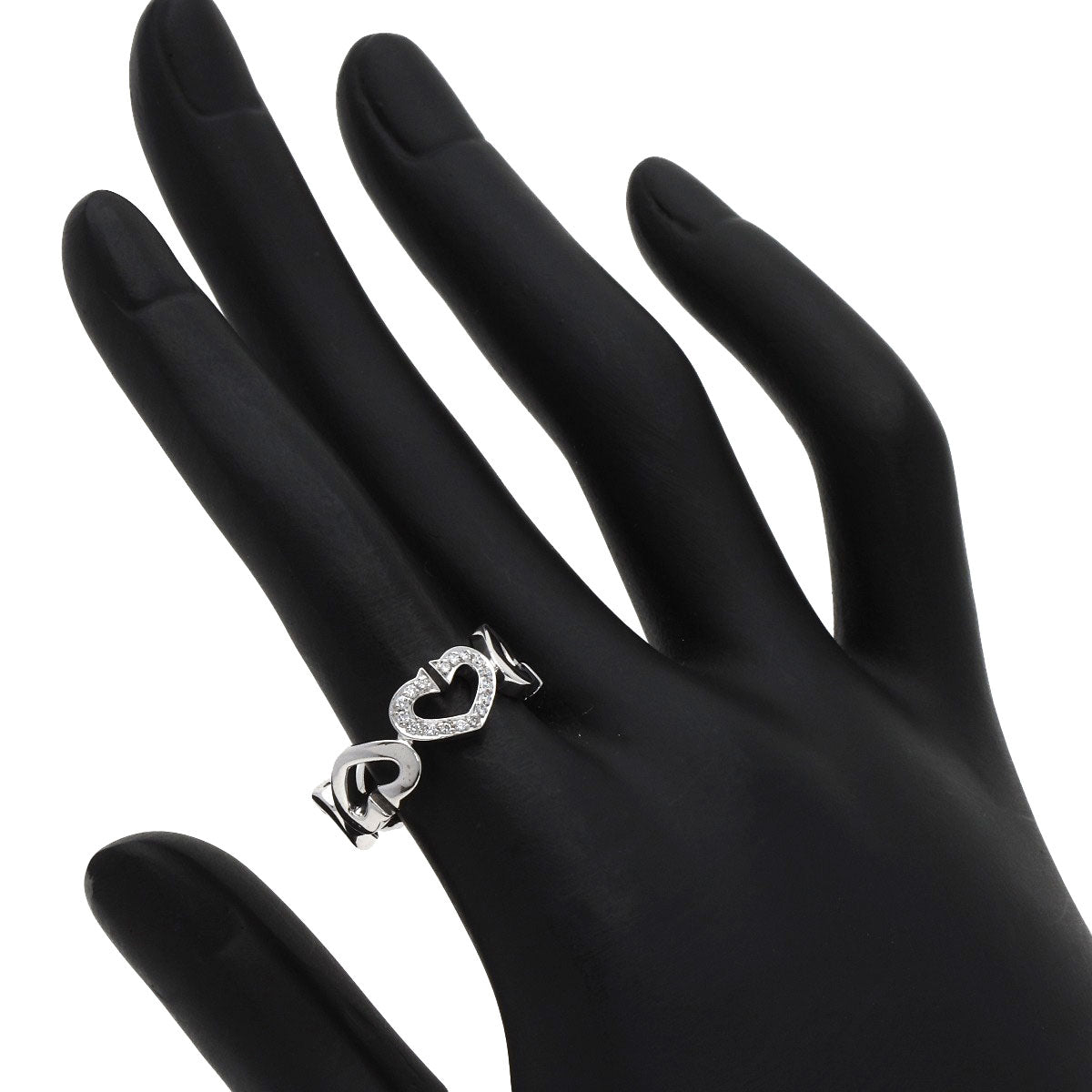 カルティエ Cハート1P ダイヤモンド #53 リング・指輪 K18ホワイトゴールド レディース 【中古】【CARTIER】