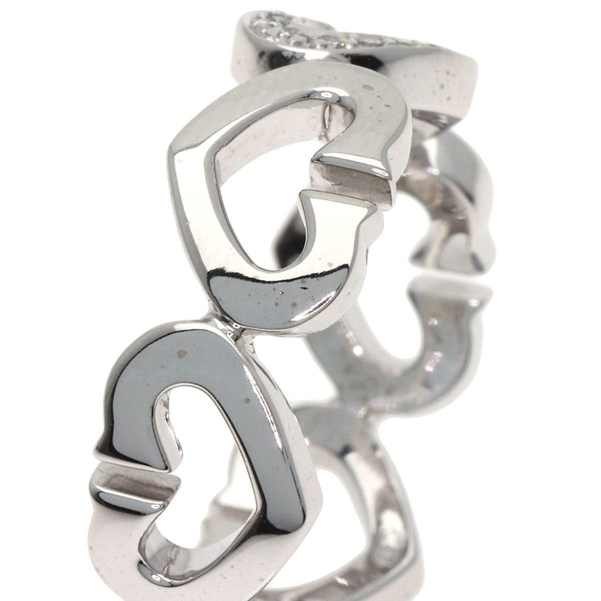 カルティエ Cハート1P ダイヤモンド #53 リング・指輪 K18ホワイトゴールド レディース 【中古】【CARTIER】