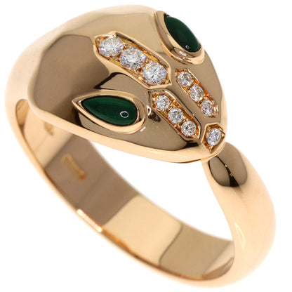 BVLGARI Serpenti Malachite Diamond Ring K18 Pink Gold Ladies [Used]