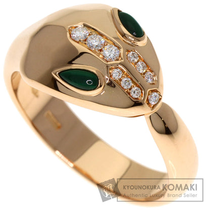 BVLGARI Serpenti Malachite Diamond Ring K18 Pink Gold Ladies [Used]