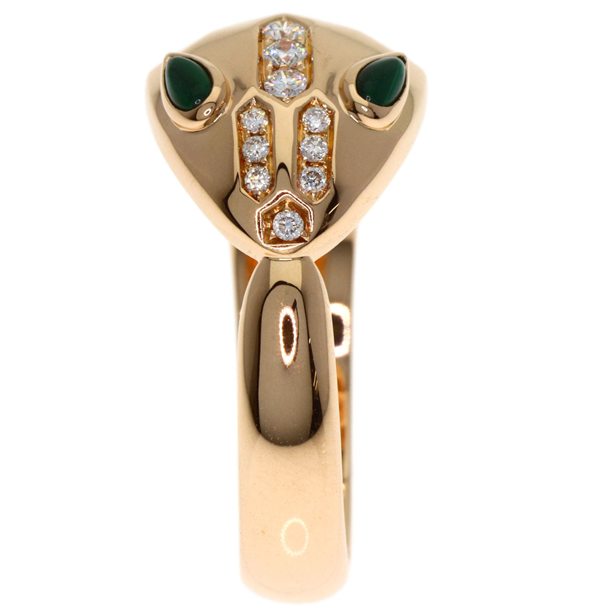 BVLGARI Serpenti Malachite Diamond Ring K18 Pink Gold Ladies [Used]
