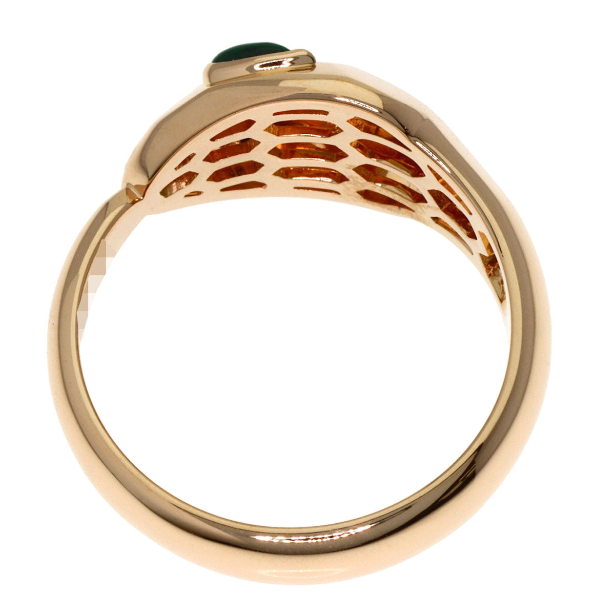 BVLGARI Serpenti Malachite Diamond Ring K18 Pink Gold Ladies [Used]