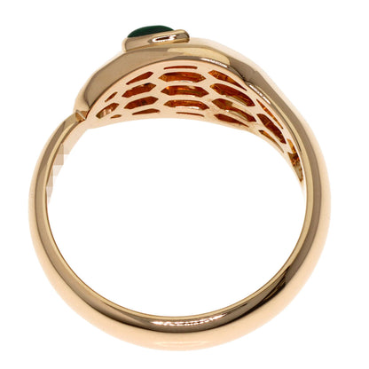 BVLGARI Serpenti Malachite Diamond Ring K18 Pink Gold Ladies [Used]