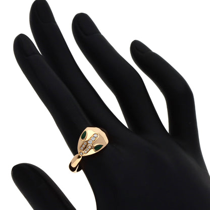 BVLGARI Serpenti Malachite Diamond Ring K18 Pink Gold Ladies [Used]