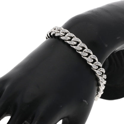 Curb chain Kihei 4 sides Diamond pure platinum Bracelet Platinum PT1000 71.2g　Ladies