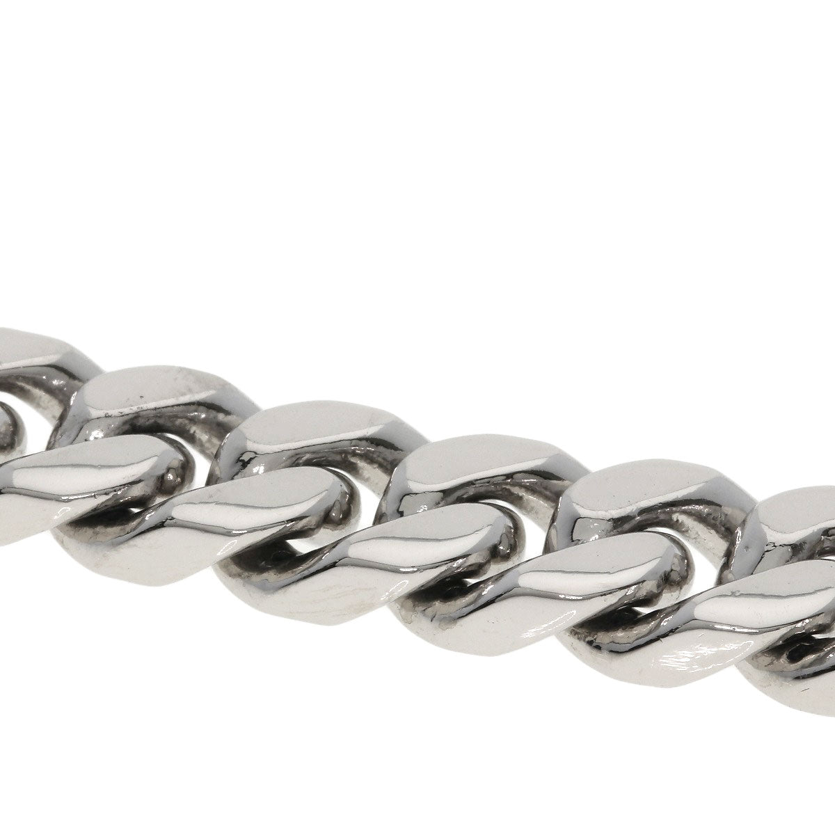 Curb chain Kihei 4 sides Diamond pure platinum Bracelet Platinum PT1000 71.2g　Ladies