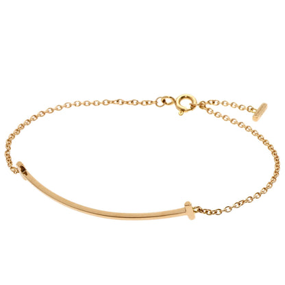 TIFFANY&Co. T smile small Bracelet K18 Pink Gold Ladies [Used]
