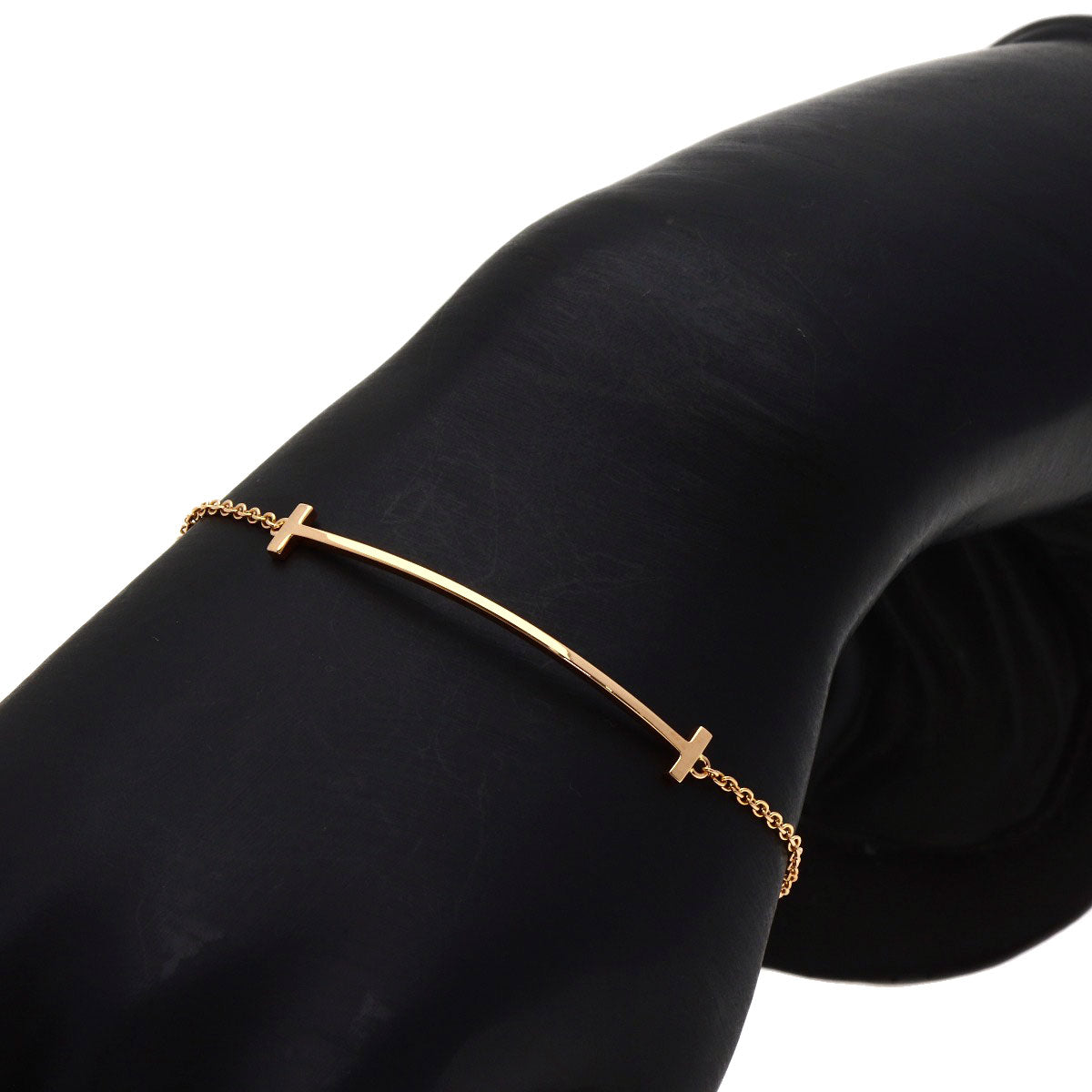 TIFFANY&Co. T smile small Bracelet K18 Pink Gold Ladies [Used]
