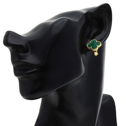 Van Cleef & Arpels Vintage Alhambra Malachite earring K18 Yellow Gold Ladies [Used]