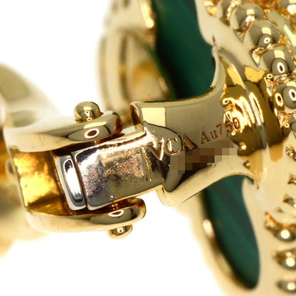 Van Cleef & Arpels Vintage Alhambra Malachite earring K18 Yellow Gold Ladies [Used]