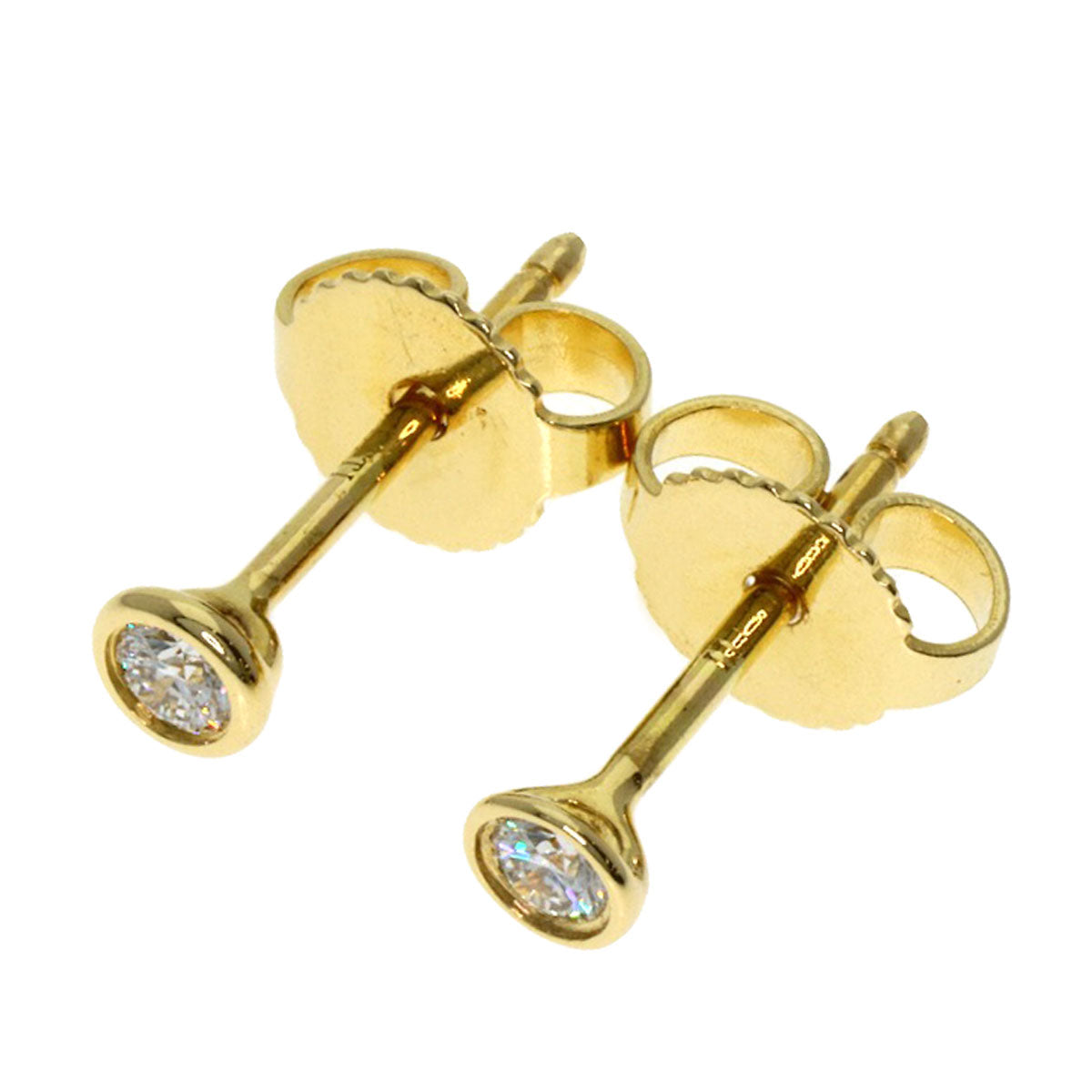 TIFFANY&Co. By The Yard Diamond earring K18 Yellow Gold Ladies [Used]