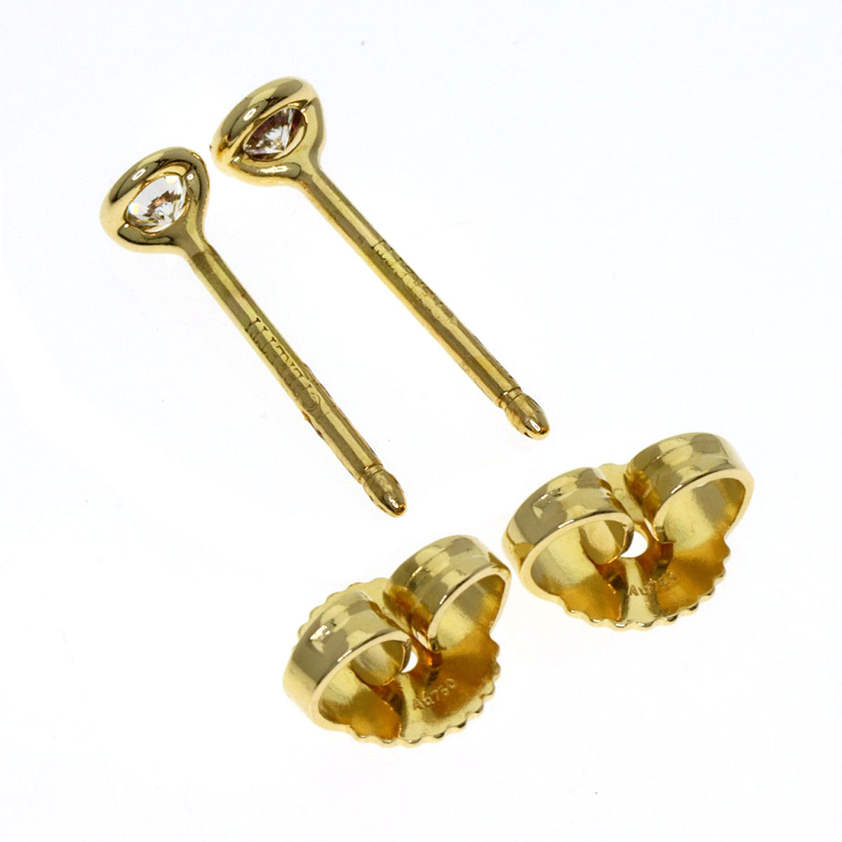 TIFFANY&Co. By The Yard Diamond earring K18 Yellow Gold Ladies [Used]