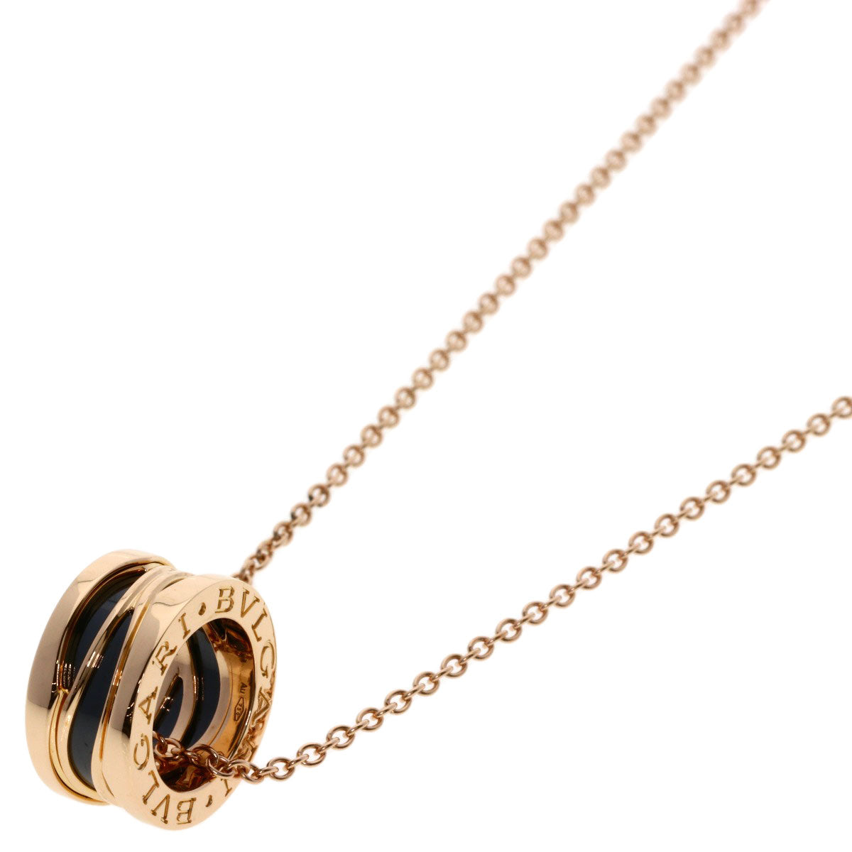 BVLGARI B.zero1 Legend Black Ceramic Necklace K18 Pink Gold Ladies [Used]