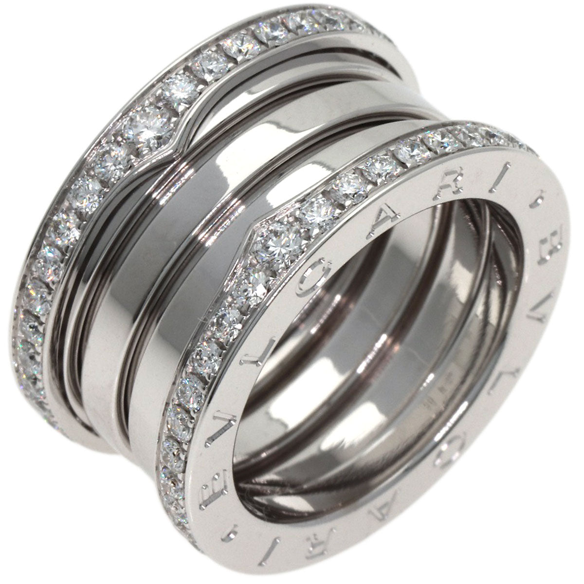 BVLGARI B.zero1 4-band Diamond #50 Ring K18 White Gold Ladies [Used]