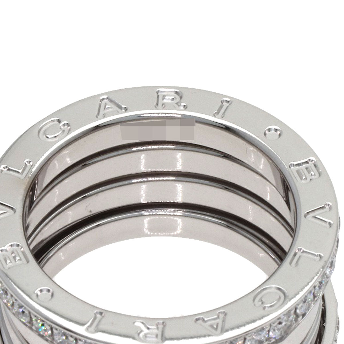 BVLGARI B.zero1 4-band Diamond #50 Ring K18 White Gold Ladies [Used]
