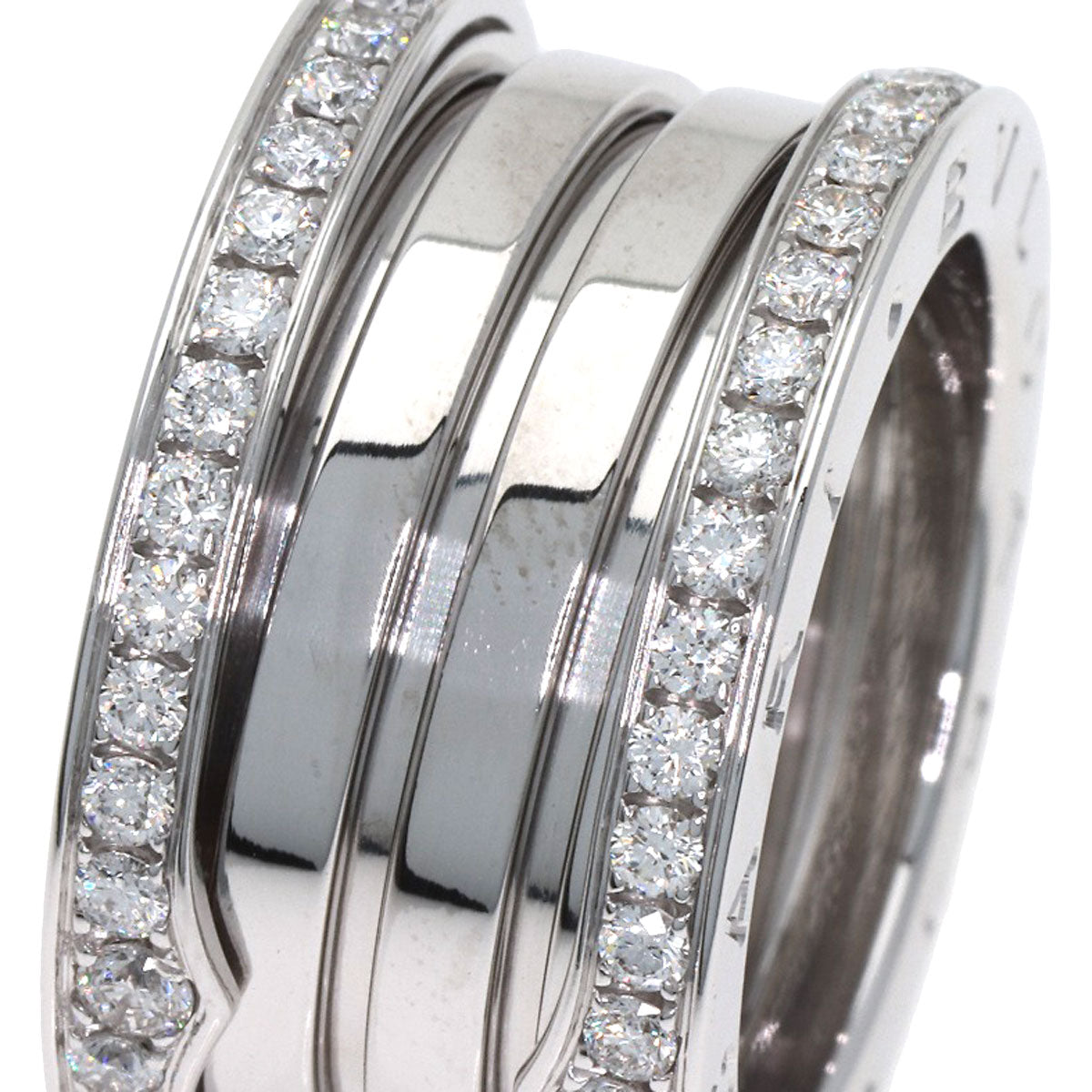 BVLGARI B.zero1 4-band Diamond #50 Ring K18 White Gold Ladies [Used]