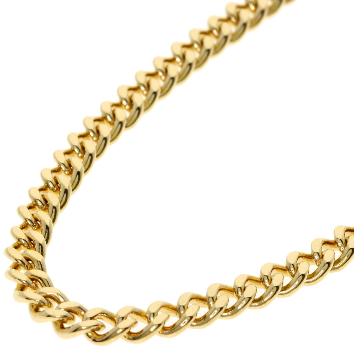 Curb chain Kihei 2 sides Necklace K18 Yellow Gold 29.8g　Ladies