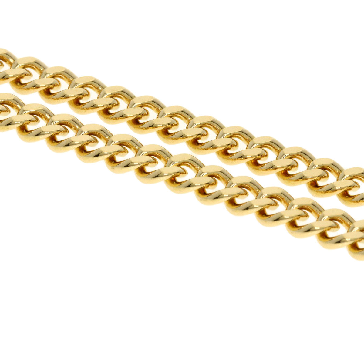 Curb chain Kihei 2 sides Necklace K18 Yellow Gold 29.8g　Ladies