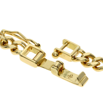 Curb chain Kihei 2 sides Necklace K18 Yellow Gold 29.8g　Ladies