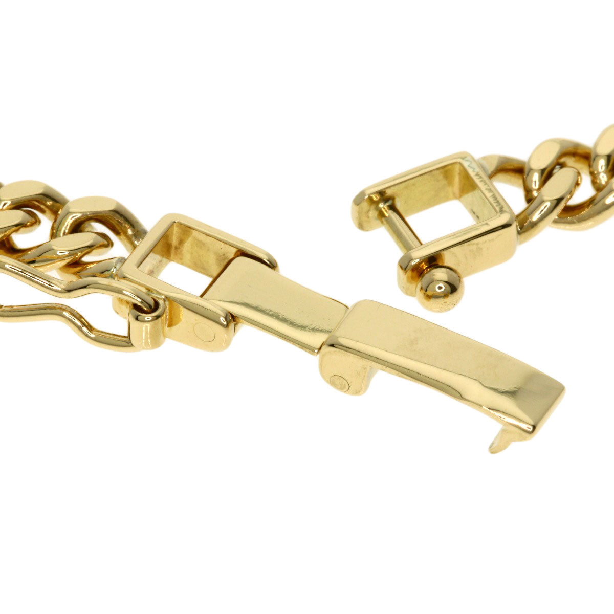 Curb chain Kihei 2 sides Necklace K18 Yellow Gold 29.8g　Ladies