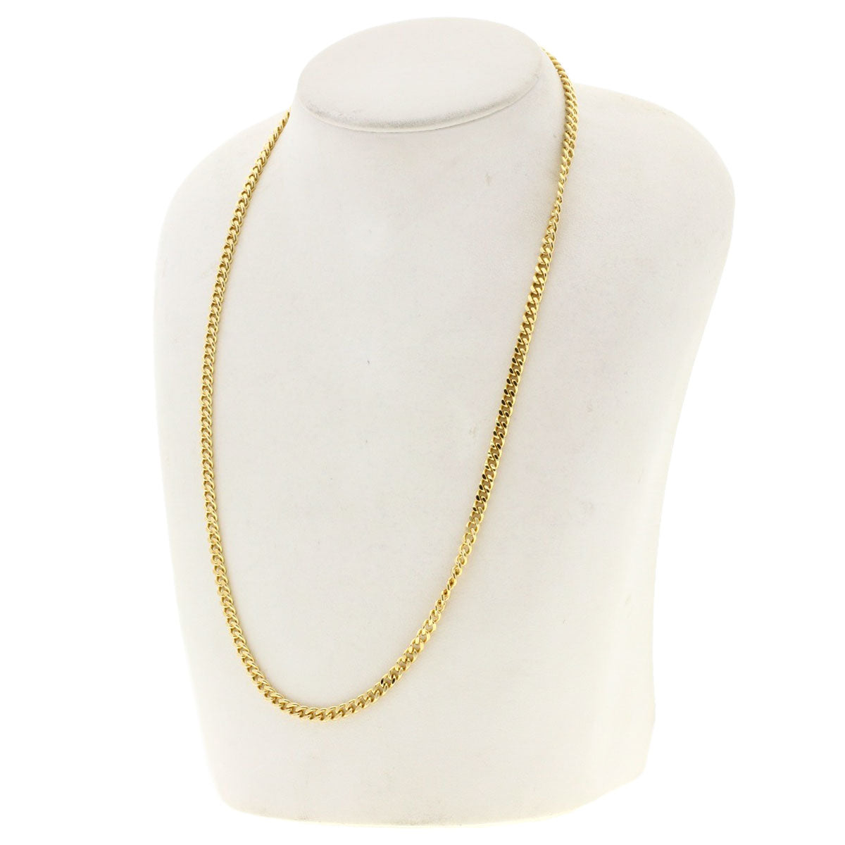 Curb chain Kihei 2 sides Necklace K18 Yellow Gold 29.8g　Ladies
